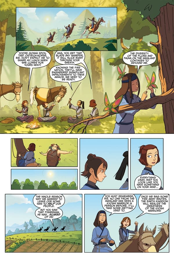 Interior preview page from AVATAR: THE LAST AIRBENDER - THE KYOSHI WARRIORS #1 JIMMY BETANCOURT COVER