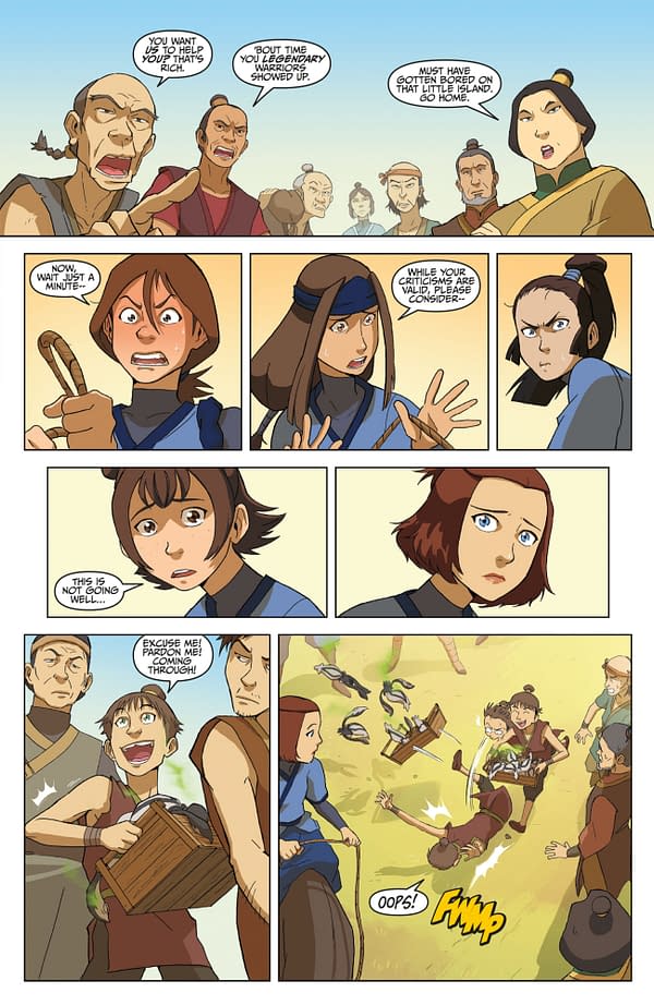 Interior preview page from AVATAR: THE LAST AIRBENDER - THE KYOSHI WARRIORS #1 JIMMY BETANCOURT COVER