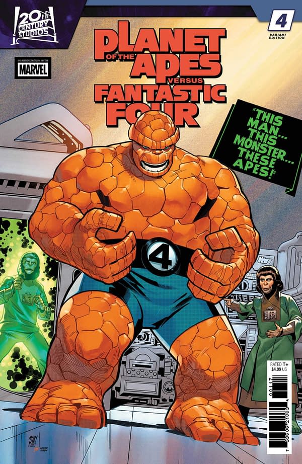 Cover image for PLANET OF THE APES VS. FANTASTIC FOUR #4 PACO MEDINA HOMAGE VARIANT