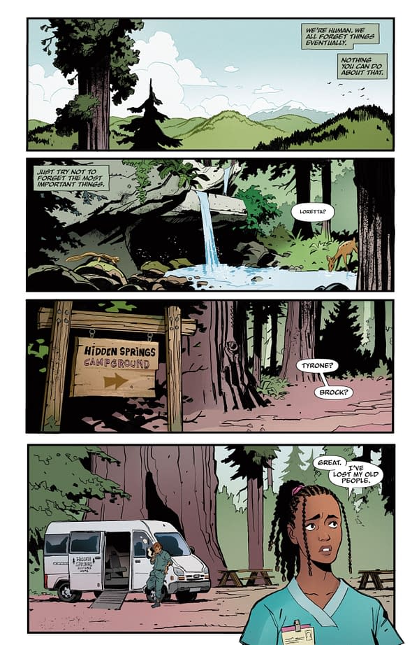 Interior preview page from HIDDEN SPRINGS #1 SIMON BOWLAND COVER