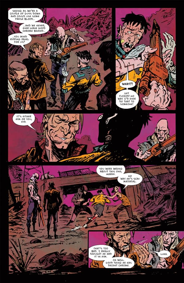 Interior preview page from CYBERPUNK 2077: CHROME #3 FRANK CVETKOVIC COVER