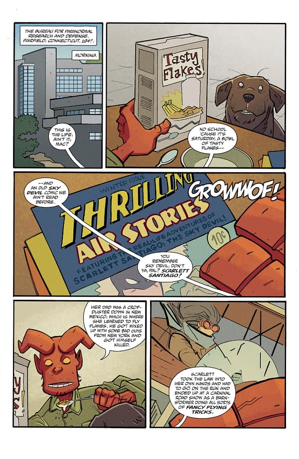 Interior preview page from YOUNG HELLBOY: THRILLING SKY ADVENTURES #1 CHRIS O'HALLORAN COVER
