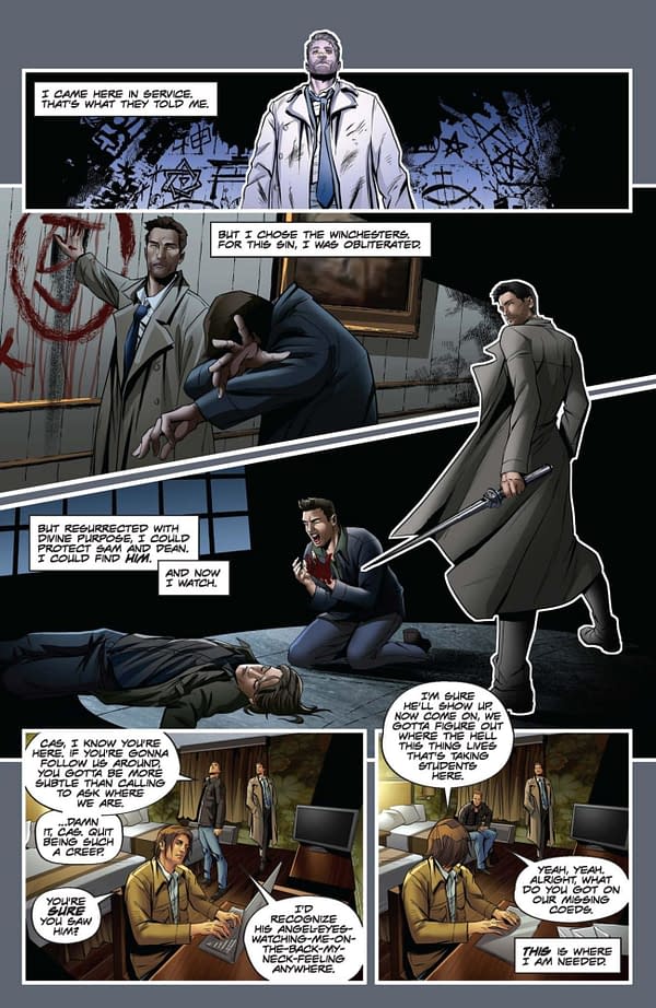 Interior preview page from Supernatural: Castiel #1