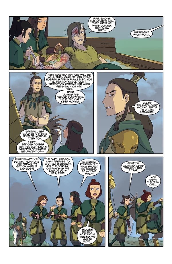 Interior preview page from AVATAR: THE LAST AIRBENDER--THE KYOSHI WARRIORS #2 DANIELLE WEIRES COVER