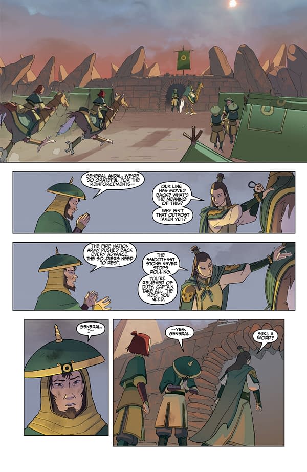 Interior preview page from AVATAR: THE LAST AIRBENDER--THE KYOSHI WARRIORS #2 DANIELLE WEIRES COVER