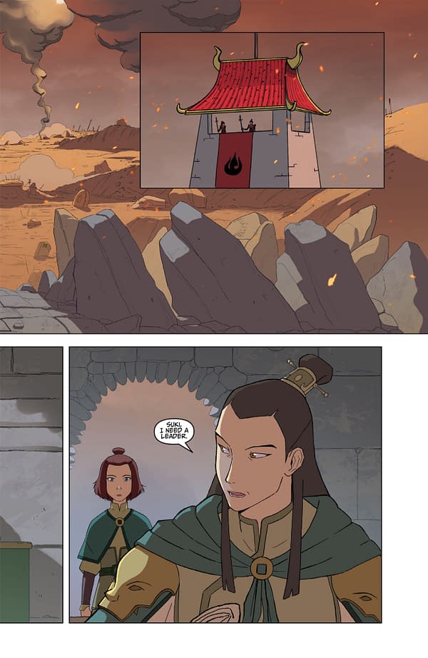 Interior preview page from AVATAR: THE LAST AIRBENDER--THE KYOSHI WARRIORS #2 DANIELLE WEIRES COVER