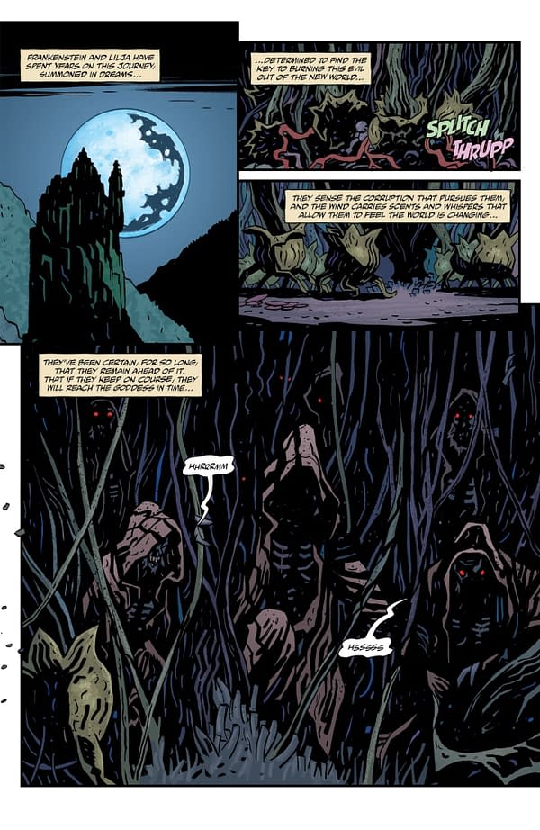Interior preview page from FRANKENSTEIN: NEW WORLD - THE SPEED OF DARKNESS #2 PETER BERGTING COVER