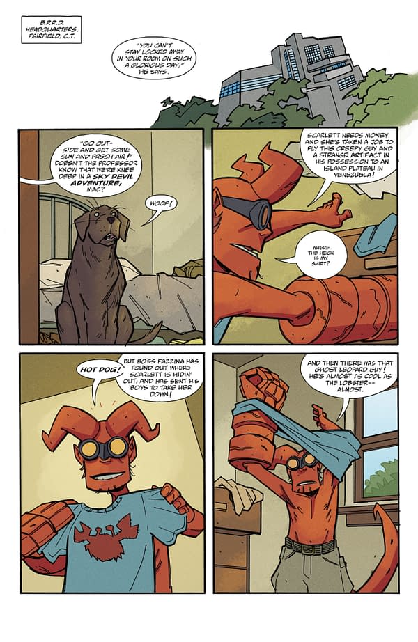 Interior preview page from YOUNG HELLBOY: THRILLING SKY ADVENTURES #2 CRAIG ROUSSEAU COVER