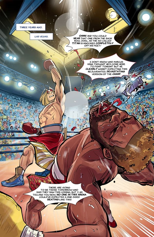 Interior preview page from THE RING: THE MAN WHO BEAT THE MAN #1 OLIVER BARRETT COVER