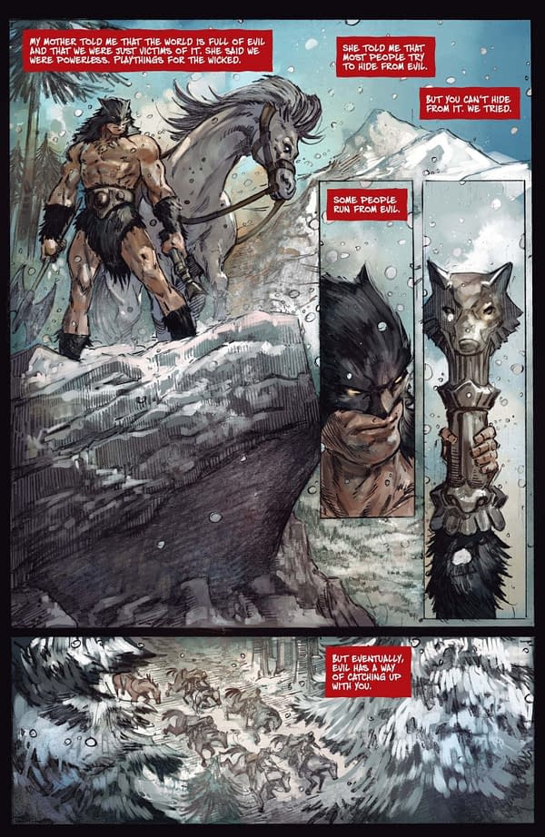 Interior preview page from Fire and Ice: Darkwolf #1