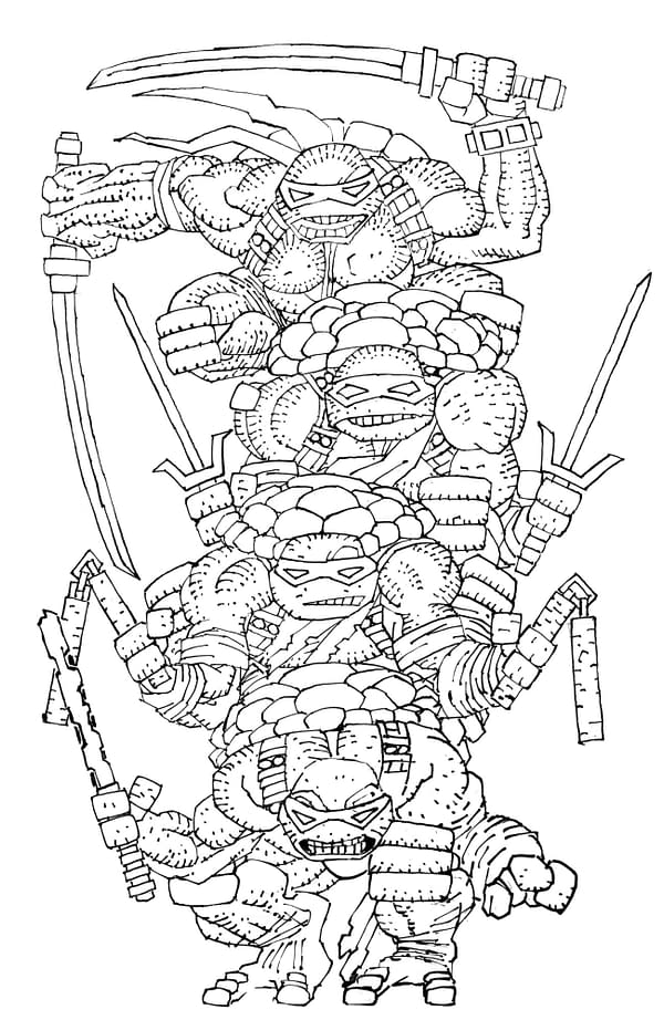 Cover image for Teenage Mutant Ninja Turtles #20: 300th Issue Special Variant RI (300) (Miller Full Art B&W)