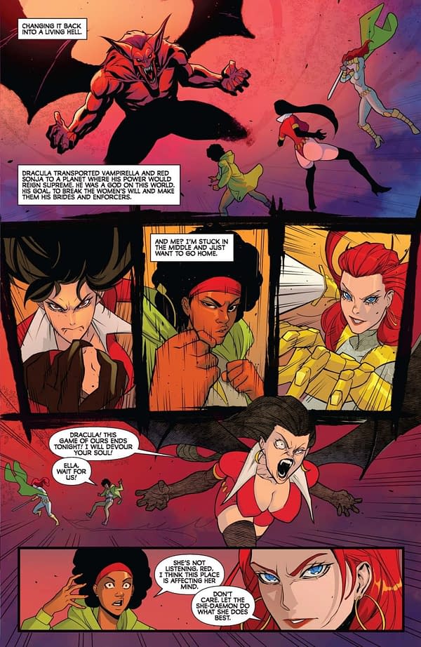 Interior preview page from Vampirella versus Red Sonja: Red City #1