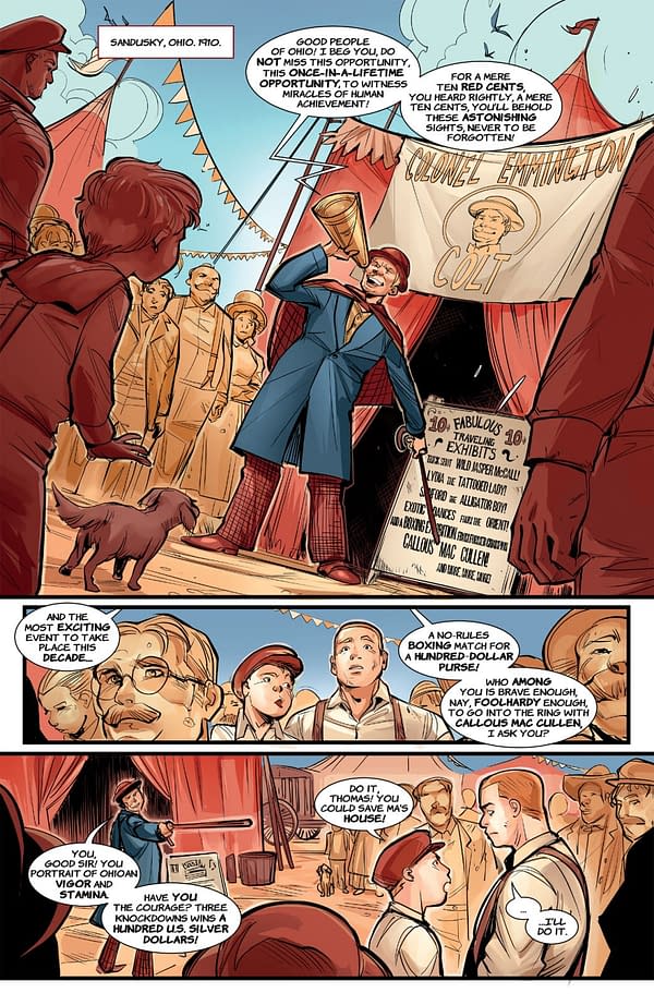 Interior preview page from THE RING: THE MAN WHO BEAT THE MAN #3 OLIVER BARRETT COVER