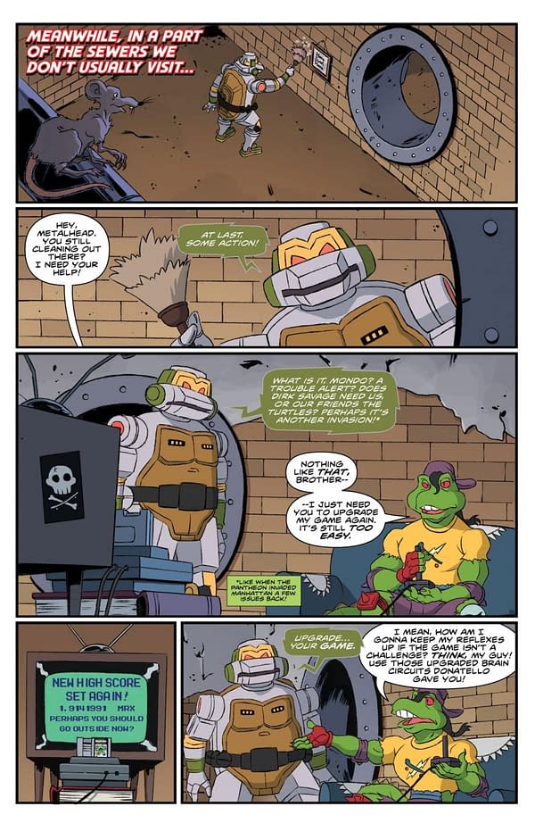 Interior preview page from TEENAGE MUTANT NINJA TURTLES: SATURDAY MORNING ADVENTURES #40 DAN SCHOENING COVER