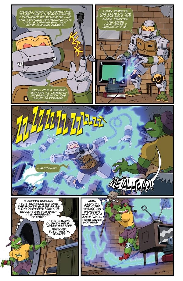 Interior preview page from TEENAGE MUTANT NINJA TURTLES: SATURDAY MORNING ADVENTURES #40 DAN SCHOENING COVER