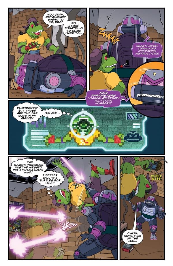 Interior preview page from TEENAGE MUTANT NINJA TURTLES: SATURDAY MORNING ADVENTURES #40 DAN SCHOENING COVER