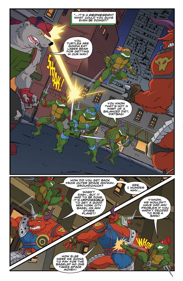 Interior preview page from TEENAGE MUTANT NINJA TURTLES: SATURDAY MORNING ADVENTURES #40 DAN SCHOENING COVER