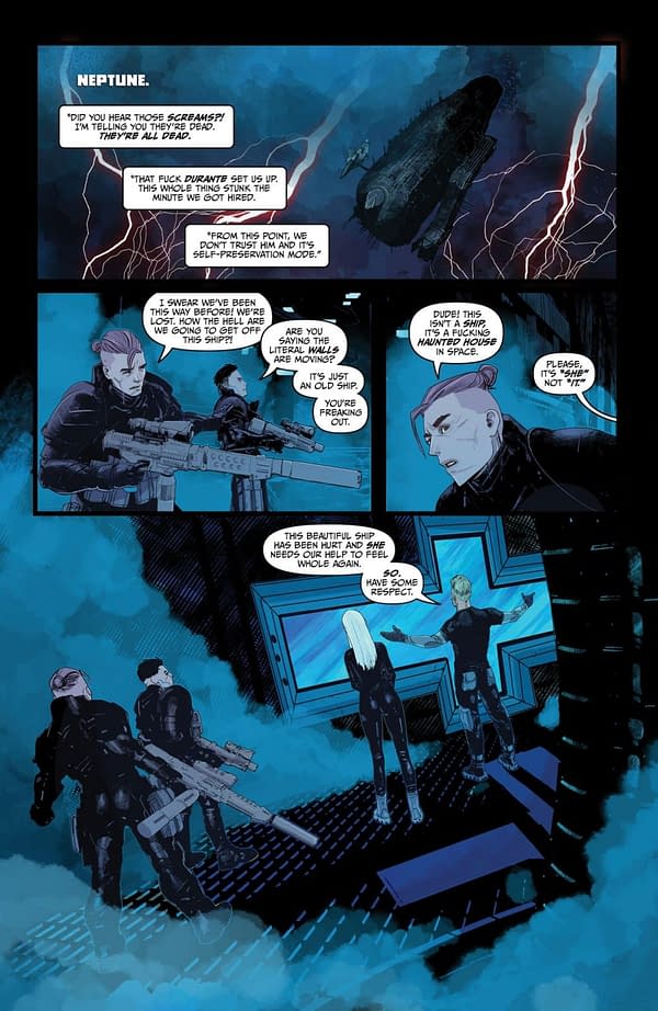 Interior preview page from EVENT HORIZON: INFERNO #4 ROB CAREY COVER