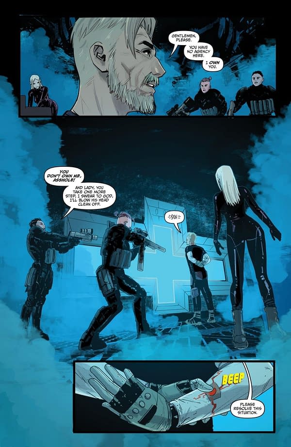 Interior preview page from EVENT HORIZON: INFERNO #4 ROB CAREY COVER