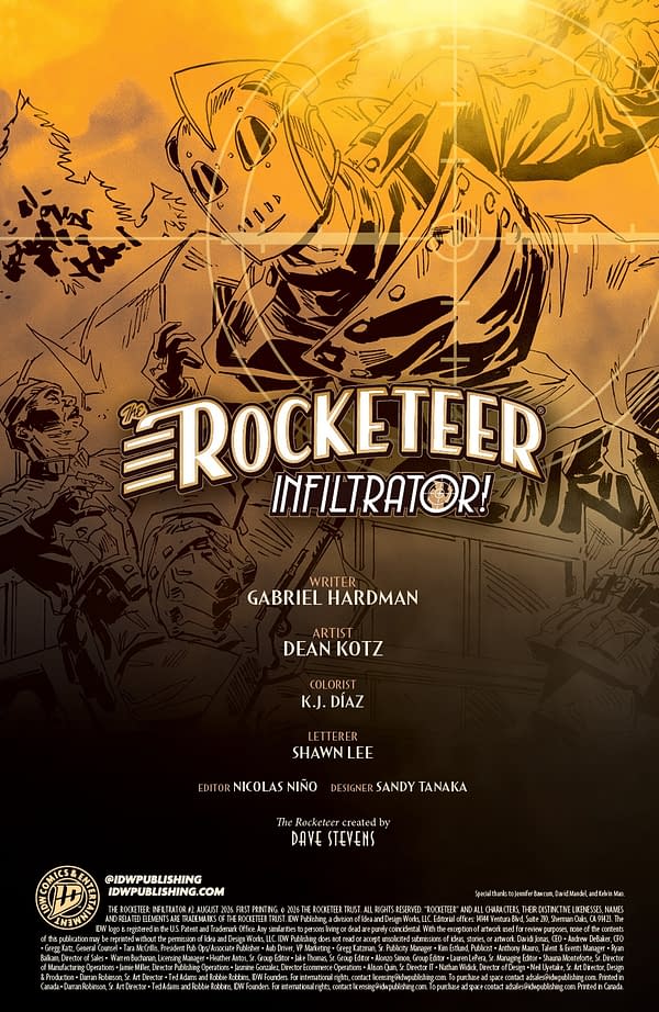 Interior preview page from THE ROCKETEER: INFILTRATOR! #2 DEAN KOTZ COVER