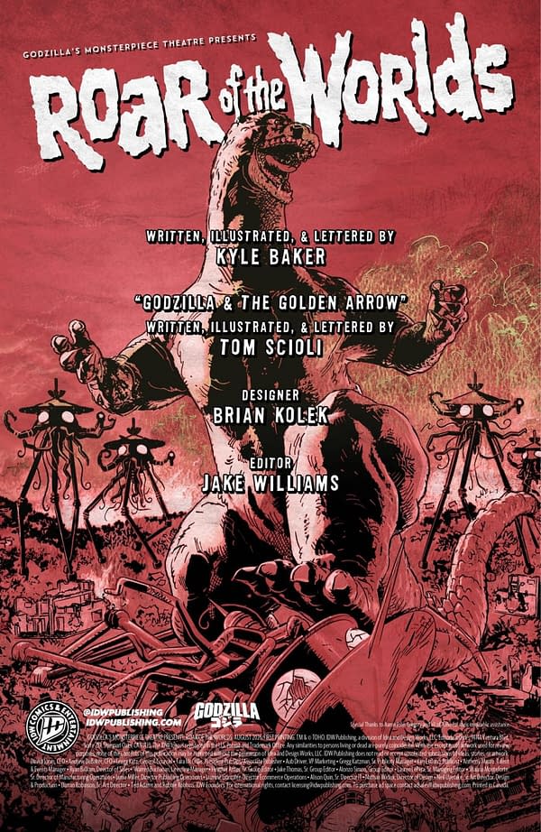 Interior preview page from GODZILLA'S MONSTERPIECE THEATRE PRESENTS: ROAR OF THE WORLDS #1 TOM SCIOLI COVER