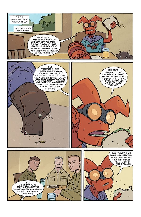 Interior preview page from YOUNG HELLBOY: THRILLING SKY ADVENTURES #3 CRAIG ROUSSEAU COVER