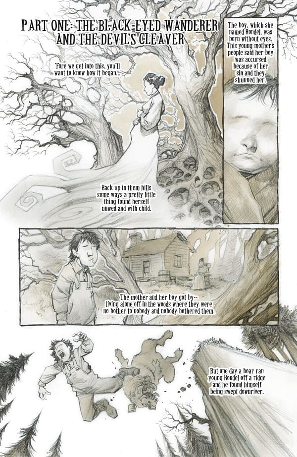 Interior preview page from HILLBILLY: THE TREASON OF TWELVE-TOE MAGGIE #1 ERIC POWELL COVER