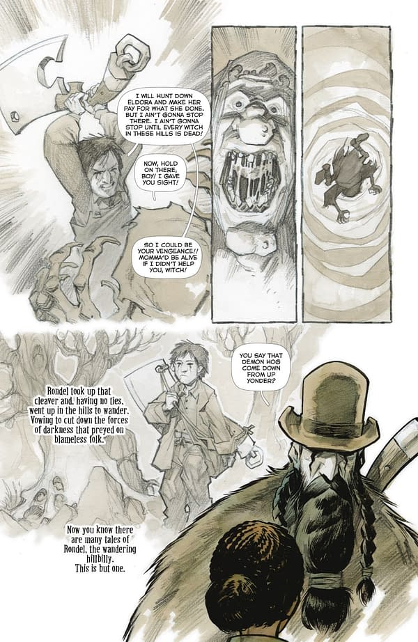 Interior preview page from HILLBILLY: THE TREASON OF TWELVE-TOE MAGGIE #1 ERIC POWELL COVER