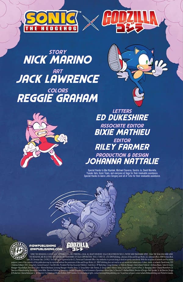 Interior preview page from SONIC THE HEDGEHOG X GODZILLA #2 JACK LAWRENCE COVER