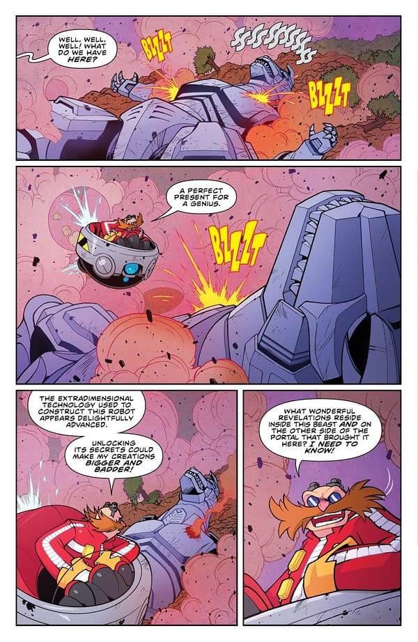 Interior preview page from SONIC THE HEDGEHOG X GODZILLA #2 JACK LAWRENCE COVER