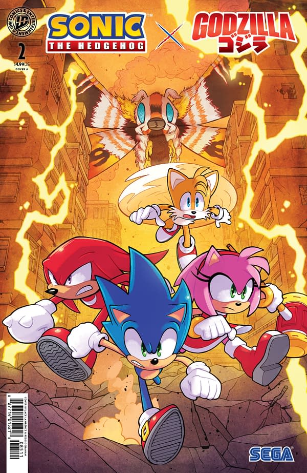 Cover image for SONIC THE HEDGEHOG X GODZILLA #2 JACK LAWRENCE COVER