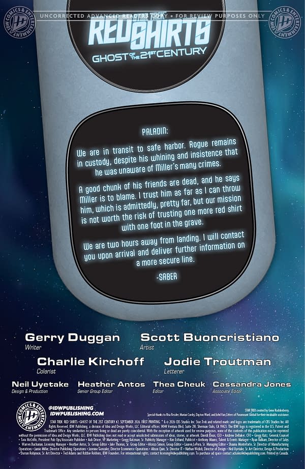 Interior preview page from STAR TREK: RED SHIRTS - GHOST OF THE 21ST CENTURY #2 CHRIS SHEHAN COVER