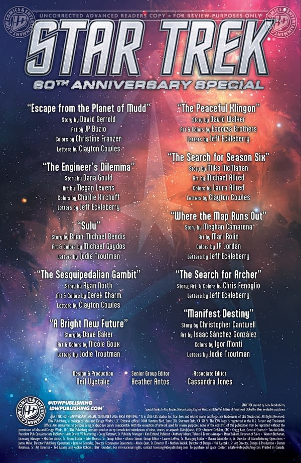 Interior preview page from STAR TREK: 60TH ANNIVERSARY SPECIAL #1 MICHAEL ALLRED COVER