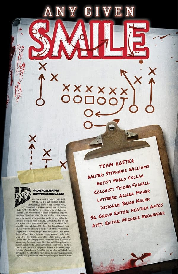 Smile: Any Given Smile #1 Preview: Fourth and Terror