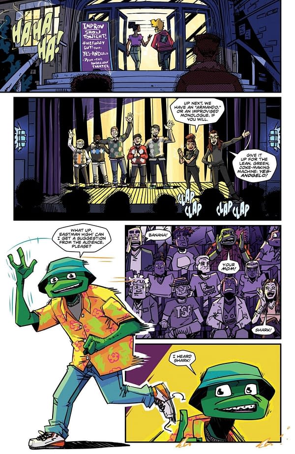 Interior preview page from TALES OF THE TEENAGE MUTANT NINJA TURTLES: COASTAL CHAOS #1 PIZZA MERT COVER