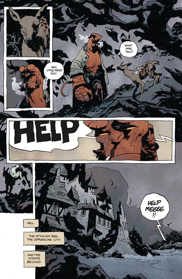 Interior preview page from HELLBOY IN HELL: NOTHING BUT BLOOD #1 CYRILLE POMES COVER