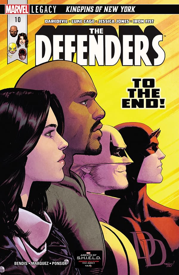 Defenders #10 cover by David Marquez and Justin Ponsor