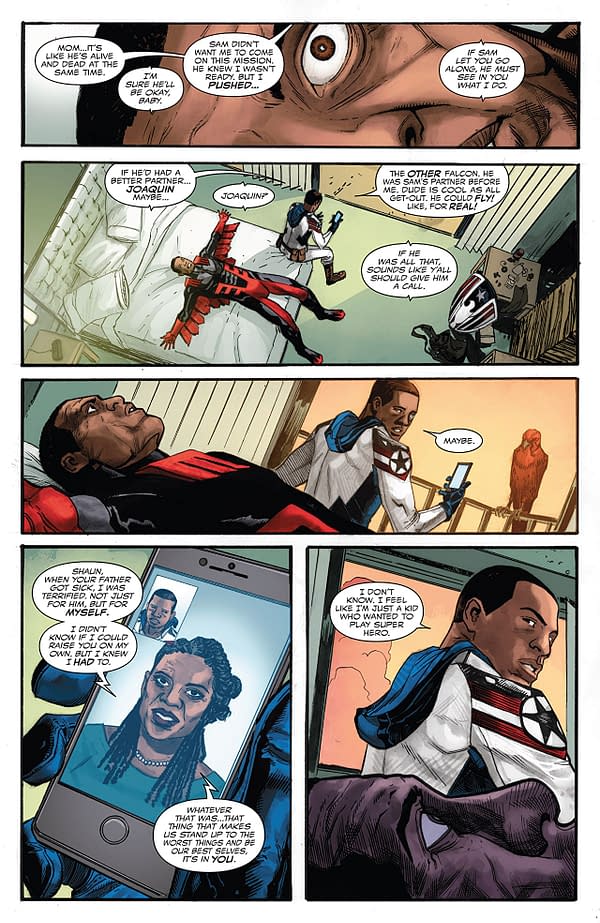 Falcon #4 art by Joshua Cassara and Rachelle Rosenberg