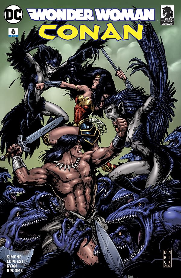 Wonder Woman/Conan #6 cover by Darrick Robertson and Tony Avina