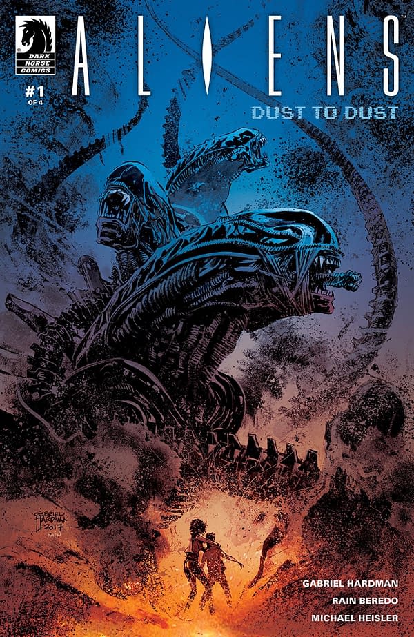 Aliens: Dust to Dust #1 cover by Gabriel Hardman