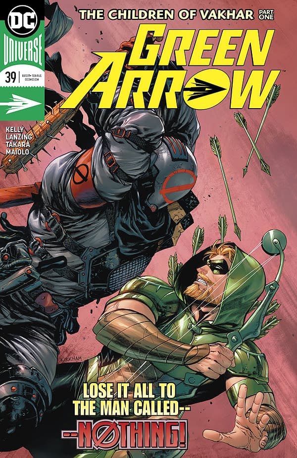 Green Arrow #39 cover by Tyler Kirkham and Tomeu Morey