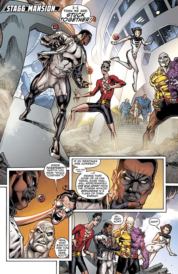 Terrifics #3 art by Joe Bennett, Sandra Hope, Jaime Mendoza, Art Thibert, and Marcelo Maiolo