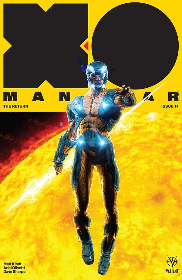 X-O Manowar #14 cover by Kaare Andrews