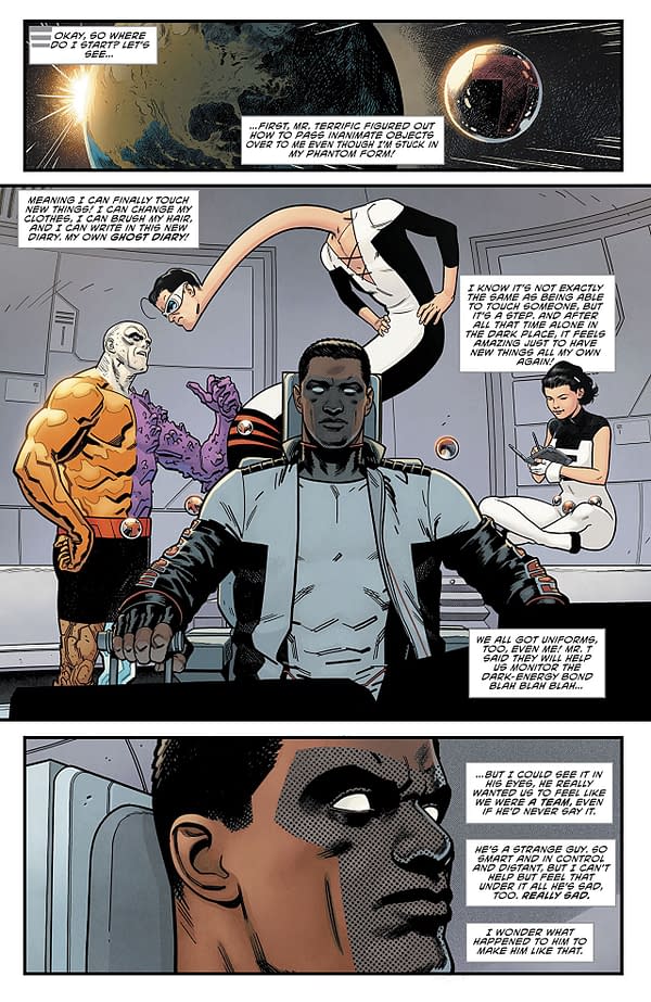 Terrifics #4 art by Doc Shaner and Nathan Fairbairn