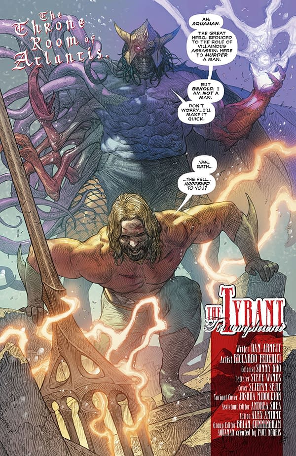 Aquaman #37 art by Riccardo Federic and Sunny Gho