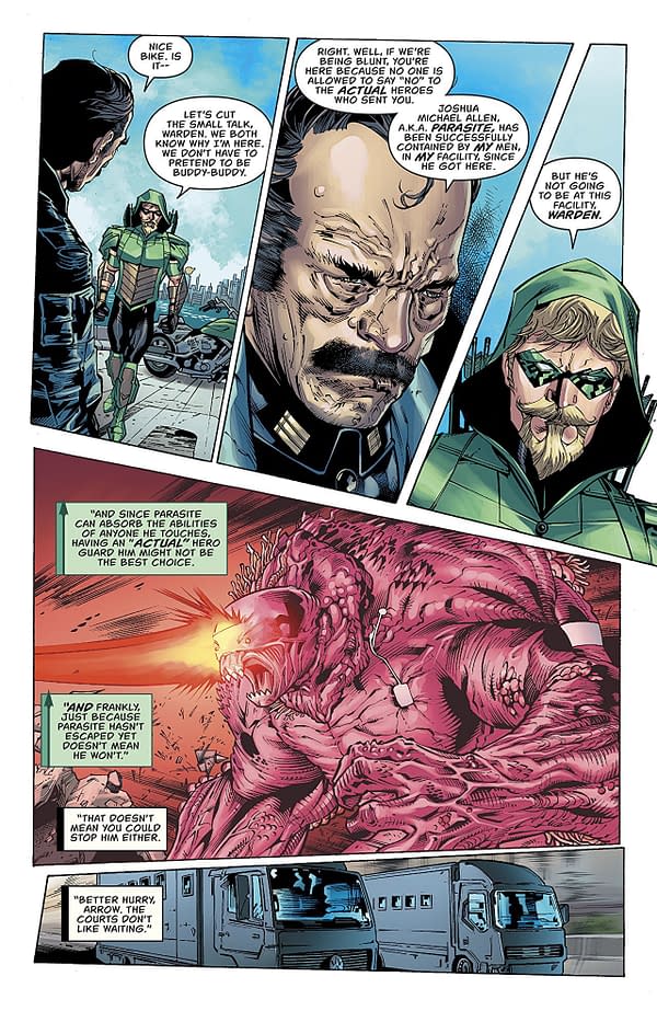 Green Arrow #41 art by Matthew Clark, Sean Parsons, and Jason Wright
