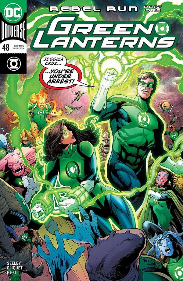 Green Lanterns #48 cover by Paul Pelletier, Danny Miki, and Adriano Lucas