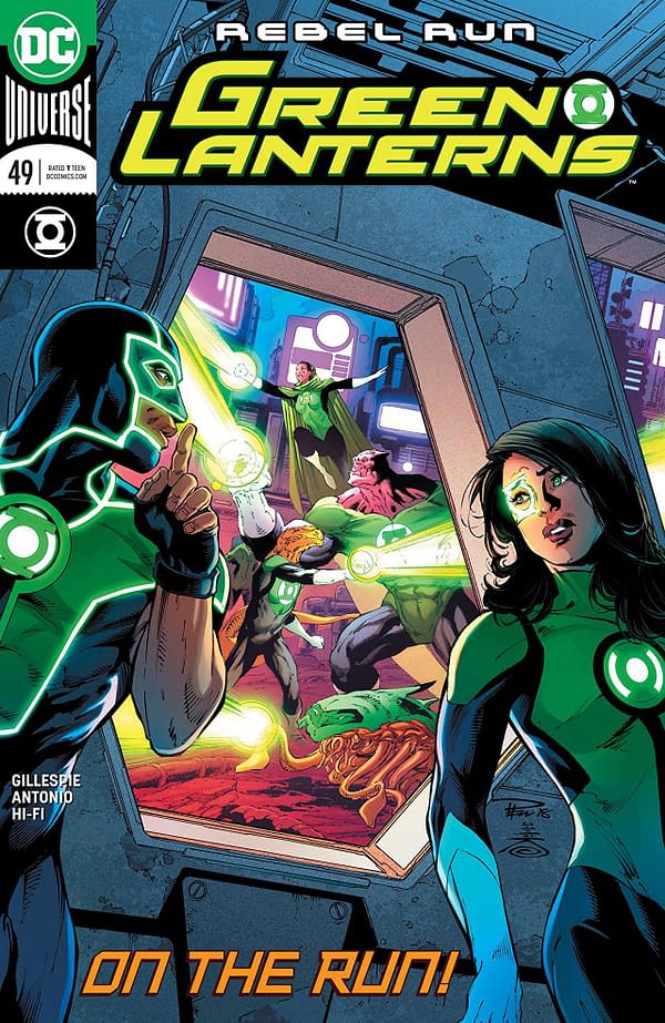 Green Lanterns #49 cover by Paul Pelletier, Danny Miki, and Adriano Lucas