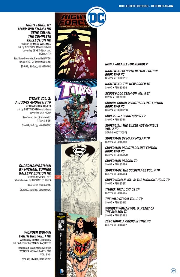 Full DC Comics Catalog for September 2018 + Solicitations