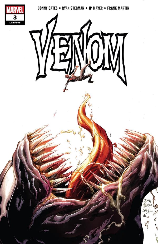 Venom #3 cover by Ryan Stegman, JP Mayer, and Frank Martin